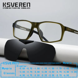 2 En 1 Gafas De Sol Polarizadas Clip‑On Abatibles Bloqueo Luz Azul Gafas Miopía Hombre Mujer Deporte Receta Terminada