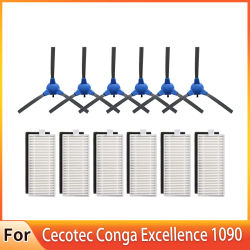Filtro HEPA de Cepillo Lateral de Robot para Cecotec Conga Excellence 1090, piezas de robot