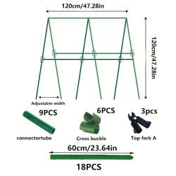 18 estacas de soporte multiusos para plantas de 11 mm, resistentes, para vegetales y enredaderas, para tomates, pepinos xs63-fro
