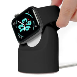 Soporte de cargador para Apple Watch iWatch Ultra/8/SE2/7/6/SE/4/3 49mm/45mm/44mm/42mm/41mm/40mm/38mm modo mesita de noche de silicona duradera