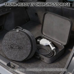 Organizador de Maletero para Vehículos Eléctricos, Bolsa de Almacenamiento para Cargador, Bolsa Portátil para Cable de Carga EV, Bolsa de Almacenamiento para Cables de Arranque de Auto