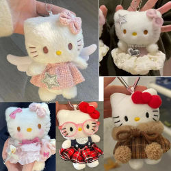 Llavero de peluche de Hello Kitty de Sanrio, lindo y a la moda, con gafas de sol, para mochila, regalo de cumpleaños