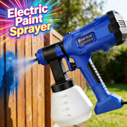 Pistola pulverizadora de pintura eléctrica de 1000ML y 1000W para vallas, paredes y muebles, 3 patrones de pulverización, flujo ajustable