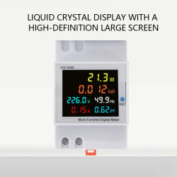 Monitor de Riel DIN 6 en 1, 110V 220V 380V 100A, Medidor de Voltaje, Corriente, Factor de Potencia, Energía Activa KWH y Frecuencia