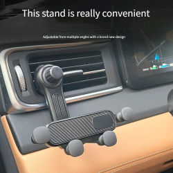 Soporte para teléfono móvil Soporte para teléfono plegable por gravedad, 360 ° Varilla de extensión giratoria, se adapta a todos los autos