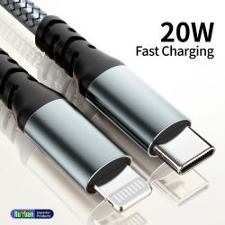 Cable USB C a Lightning con Certificación MFi, Cable de Carga Rápida de Nailon Trenzado de 20 W para iPhone 14-8, iPad, AirPods, 1 m, 2 m, 3 m
