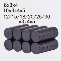 8x3 10x3 12x3 15X3 18x3 20x3 25x3 30x3mm imán redondo pequeño negro imán de ferrita para nevera altavoz redondo imán para refrigerador