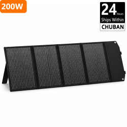 Cargador solar portátil de 200 W, panel solar plegable para generadores solares, ideal para acampar al aire libre, viajar y usar como batería externa.