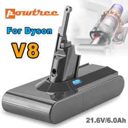 Powtree 4000 mAh/6000 mAh 21,6 V para Dyson V8 batería absoluta V8 Animal Li-ion SV10 aspiradora serie baterías recargables