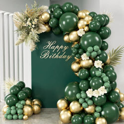 Kit de arco de guirnalda de globos de 99 piezas con globos de oro verde para compromiso, boda, cumpleaños, Baby Shower, decoración para revelar género