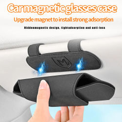 Estuche Magnético para Gafas de Coche, Soporte de Almacenamiento para Visera Solar, Caja de Alta Gama para Gafas de Sol, Accesorios Interiores para Auto