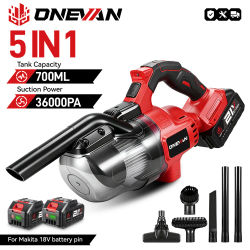 Aspiradora eléctrica ONEVAN 16KPA 6 en 1, inalámbrica, portátil, para el hogar, para limpiar el pelo de mascotas, compatible con batería Makita de 18V.