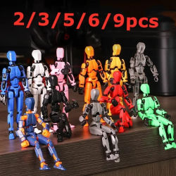 2/3/9 Uds.-marionetas de la suerte 13 muñecas, modelo de Robot de combinaciones de estilos múltiples, regalo de vacaciones barato, decoración de escritorio de muñeca Robot genial