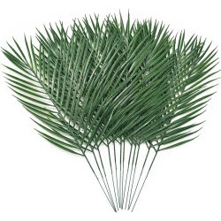 10 Piezas de Hojas Tropicales Artificiales de Palma, Hojas de Monstera para Decoración de Fiestas Hawaianas, Mesas de Playa, Bodas, Baby Shower, Cumpleaños