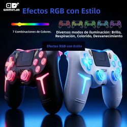 Mando inalámbrico GAMINJA para consola PS4, PS3, ordenador, PC, giroscopio de 6 ejes, panel táctil de doble vibración, controlador Bluetooth