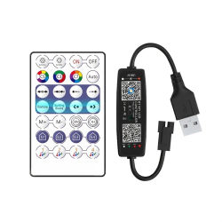 Controlador WS2812B, Control por aplicación de música Bluetooth para tira de luces LED de píxeles SK6812 WS2811 WS2812, cinta de luces, Control remoto USB de 5V