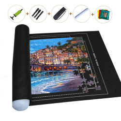 Tapete enrollable para rompecabezas profesional, manta, estera de fieltro de hasta 1500/2000/3000 piezas, accesorios, bolsa de almacenamiento de viaje portátil para rompecabezas