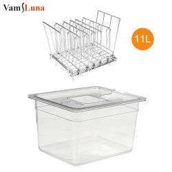 Contenedor Sous Vide de 11L, rejilla Sous Vide de acero inoxidable para circulador, cocina Sous Vide, herramienta de cocina de olla de cocción lenta de inmersión