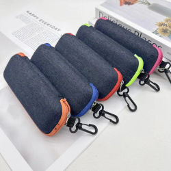 Caja de gafas portátil con cremallera, contenedor de protección para gafas de sol, estuche para gafas con gancho, organizador de gafas de lectura, bolsas de transporte