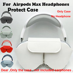 Funda protectora para auriculares Airpods Max,Solo estuche, sin auriculares, funda de cuero suave contra caídas y arañazos, accesorios para auriculares Airpods Max