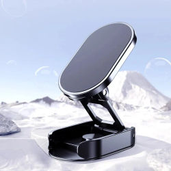 Soporte de navegación para automóvil plegable magnético 720 ° Soporte giratorio para teléfono de coche, soporte móvil para teléfono inteligente para salpicadero de coche