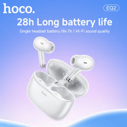 Audífonos Inalámbricos HOCO EQ2 con Bluetooth 5.3, Control Táctil, Sonido Estéreo, Micrófono Integrado, Compatibles con Deportes