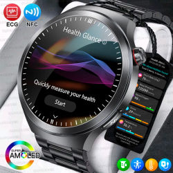 Nuevo Reloj Inteligente con Pantalla de Cristal de Zafiro de 1.73 Pulgadas, Monitor de Salud, Ácido Úrico, Grasa en Sangre, Presión Arterial, ECG+PPG, Análisis Corporal, para Hombre
