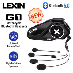 Auriculares Bluetooth Lexin G1 para casco de motocicleta, Bluetooth 5.0, altavoces de alta definición, mejora de la calidad del sonido