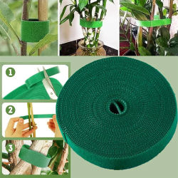 Cinta de sujeción autoadhesiva de nailon reutilizable de 10 m para plantas, verde, para jardín, hogar y plantas.