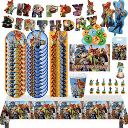 Decoración para Fiesta de Cumpleaños de Zootopia, Globos, Adornos, Bolsas de Regalo para Niños, Tema de Anime de Nick y Judy, Artículos para Fiestas, Baby Shower
