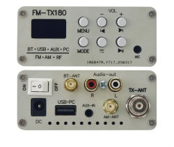 Transmisor de Radio FM Estéreo Bluetooth de 75MHz-108MHz, Transmisor de Señal AM de Onda Corta, Pantalla OLED