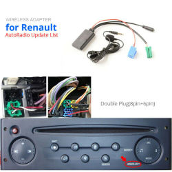 Para la lista de actualización de Renault, adaptador de Cable de Audio de Radio, Cable adaptador Bluetooth para coche con micrófono, adaptador de Cable auxiliar estéreo de Radio