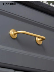 Asas largas doradas minimalistas para muebles, armario, cocina, guardarropa, mesita de noche, 2,52 "-15,74"