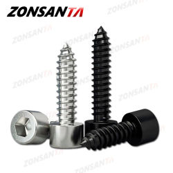 Tornillo autorroscante con cabeza hexagonal, color negro, M2, M2,6, M3, M3,5, M4, M5, M6, níquel, Zinc, grado 8,8, tornillo de cabeza Allen para altavoz