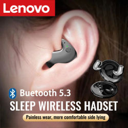 Auriculares Inalámbricos Lenovo Invisible Sleep con Micrófono, Bluetooth, Resistentes al Agua IPX5, Ultra Compactos, HiFi Estéreo, Deportivos, NUEVOS