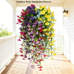 Flor Artificial, nuevas flores y plantas colgantes artificiales, decoración de Pascua, decoración de habitación realista y resistente a los rayos UV 2025, boda