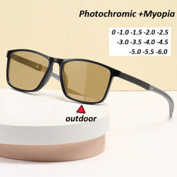 Gafas fotocromáticas TR90 Vintage para mujer, gafas de sol deportivas ultraligeras que cambian de Color, gafas para miopía terminadas de 0 a 4,0