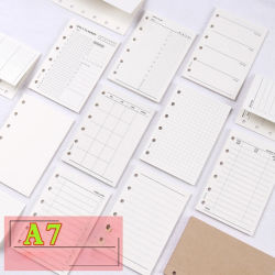 Cuaderno de hojas sueltas A7, 50 hojas, carpeta en espiral, página interior semanal mensual para hacer línea, rejilla interior, papelería de papel