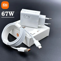 Cargador Original Xiaomi de 67w con Tecnología Turbo Charge Gan, Adaptador EU, Cable USB Tipo C de 6A para Poco x5, F5 Pro, Mi 13 Lite, Mix Fold 3, 2 Phone