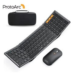 ProtoArc Ratón y teclado plegables Ratones inalámbricos Bluetooth plegables Teclados para viajes de negocios Laptop iPhone iPad Tabletas PC