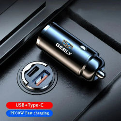 Cargador rápido para encendedor de cigarrillos de coche, adaptador USB PD tipo C, enchufe convertido para Geely Monjaro Atlas Coolray Emgrand EC7 EC8 X7 EX7 CK2