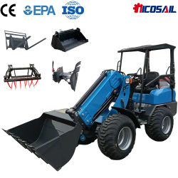 Cargador Telescópico Euro 5 CE, Mini Cargador de Ruedas Pequeño, Manipulador Telescópico Compacto 4x4 para Obras de Construcción Agrícola