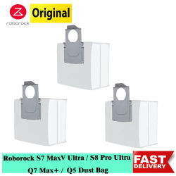 Bolsa de Polvo Original Roborock S7 Maxv Ultra para Roborock S8 Pro Ultra Q7 Max+ Q5+ S8+ Accesorios de Aspiradora, Bolsa de Polvo Desechable