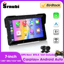 7 pulgadas portátil Carplay motocicleta navegación GPS inalámbrico Carplay Android Auto impermeable Moto DVR pantalla Moto grabadora Monitor
