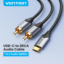 Vention-Cable tipo C a RCA, divisor en Y para Huawei, Xiaomi, altavoz para portátil, amplificador, conector de TV, cable USB, 2 m