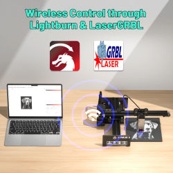 NEJE 5 N30820 40W Máquina de impresión de corte Lightburn Cortador de grabado de madera portátil Control por aplicación Bluetooth