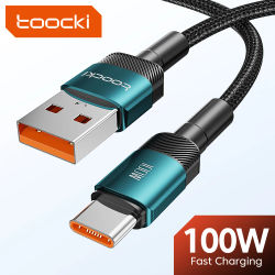 Toocki-Cable USB tipo C para móvil, cargador de carga rápida de 100W, 3m6A, para Huawei Honor, Xiaomi, Oneplus, Samsung