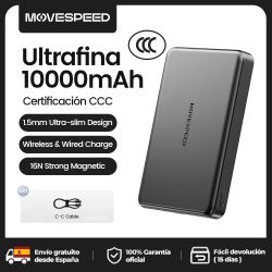 【CCC】MOVESPEED PBS10 Banco de Energía Magnético de 5000 mAh, Carga Rápida Inalámbrica, Mini Cargador Portátil para iPhone 16 15 14