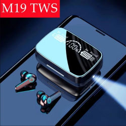 Auriculares inalámbricos M19 con TWS, cascos con Control táctil inteligente, compatibles con Bluetooth, pantalla LED impermeable y micrófono