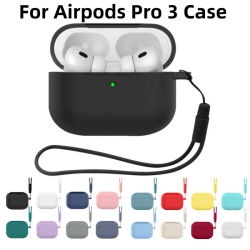 Para Apple AirPods Pro 3 funda protectora de silicona suave para AirPods Pro funda de tercera generación (2025) Kit de limpieza y cordón